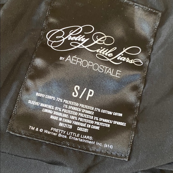 Aeropostale Pretty Little Liars pink leopard, black satin cropped bomber S💕💕 - Picture 10 of 11